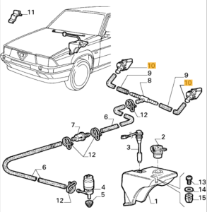 60533157 / 162004115800 Alfa Romeo 75 Wischwasserdüse