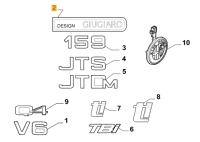735402489 Alfa Romeo 159/Brera 939 & Fiat Croma/Grande Punto Emblem seitlich "Design Giugiaro"