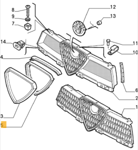 60506208 Alfa Romeo 155 Kühlergrill Rahmen Scudetto