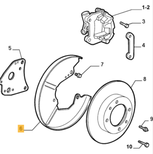 7613516 Alfa Romeo 155 & Fiat Coupe/Tempra/Tipo & Lancia Dedra/Delta Verkleidung Bremsscheibe hinten rechts