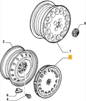 60607487 / 60526131 / 161002801501 Alfa Romeo 33 (90-94) & 75 Radkappe