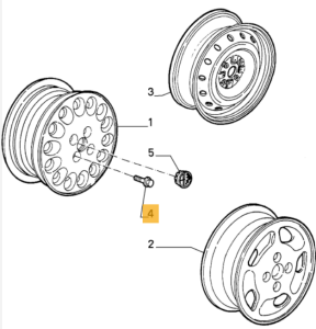 13228024 / 60525549 Alfa Romeo 33/164 & Fiat Radschraube
