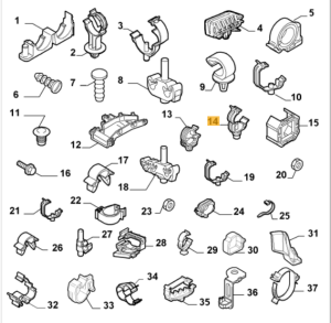 14631387 / 60806768 Alfa Romeo & Fiat & Lancia Klemmstück für Kabel und Leitungen