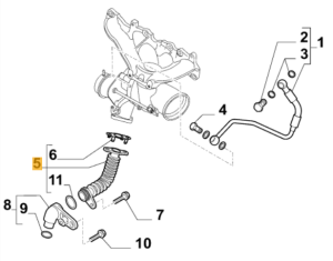 55216371 Alfa Romeo & Lancia Rücklaufleitung Turbolader