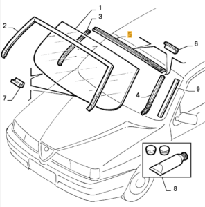 60807522 Alfa Romeo 155 (92-96) Leiste Windschutzscheibe oben