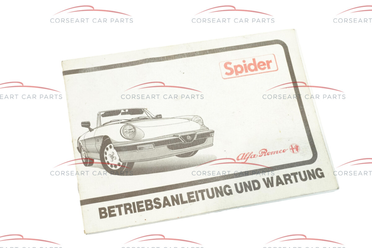 Alfa Romeo Spider 115 S3 Betriebsanleitung Ausgabe 10/1987