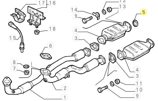 60511451 16416091110000 Alfa Romeo 145 146 155 164 Auspuffri