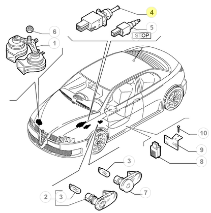 51713873 60801959 Alfa Romeo GT 937 / 156 / 147 / Fiat & Lancia Bremslichtschalter