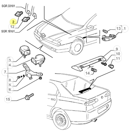 46433243 60812838 Alfa Romeo & Fiat/Lancia brake light switch
