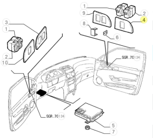 153680061 Alfa Romeo 146 / 145 window regulator switch cover