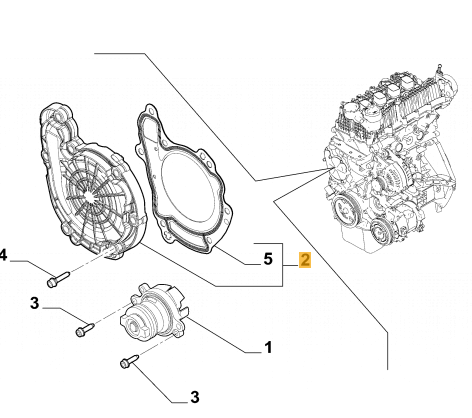 46347383 Alfa Romeo Tonale Wasserpumpendeckel