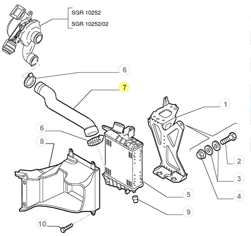 51709470 50516355 Alfa Romeo 147 / GT 937 Ladeluftschlauch