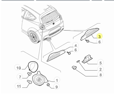 51718011 Alfa Romeo MiTo & Fiat Rückfahrleuchte (hi