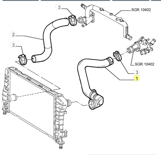 51715325 46742268 Alfa Romeo GT 937 / 147 Kühlerschlauch