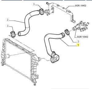 51715325 46742268 Alfa Romeo GT 937 / 147 Kühlerschlauch