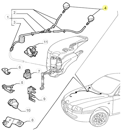 51702443 735362933 Alfa Romeo 147 Scheibenwaschanlage D&uuml