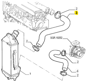 60618108 60815851 Alfa Romeo 166 & Lancia Kappa charge air hose