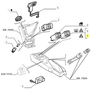 60520102 Alfa Romeo Spider 115 Schalter Warnblinkanlage