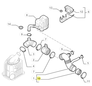 51852436 Alfa Romeo 159 - Dichtung für Ladeluftschlauch