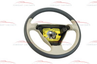 Alfa Romeo 166 leather steering wheel (black/creme) with gear knob and levers (NOS)