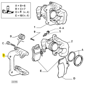9941176 9950234 Alfa Romeo & Fiat/Lancia - rear brake caliper bracket LH