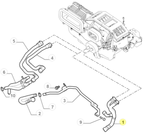 50504421 60693754 Alfa Romeo 159 / Brera / Spider - coolant hose
