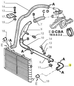 60510275 Alfa Romeo 164 - radiator hose