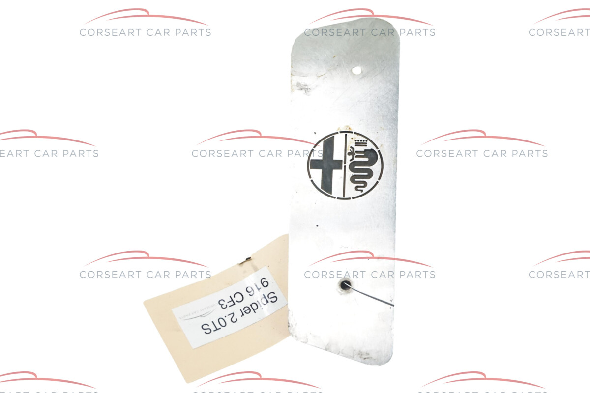 Alfa Romeo 916 Fußstütze links Aluminium mit Logo
