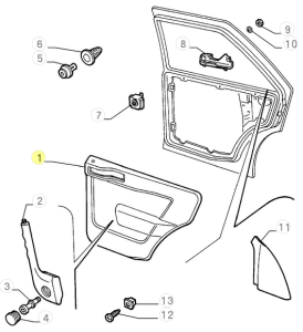 112936660 Alfa Romeo 155 - Türverkleidung hinten rechts