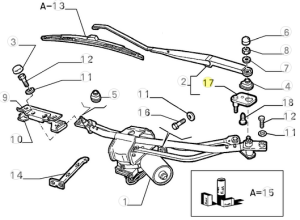 60596404 Alfa Romeo 164 - Platte für Scheibenwischer