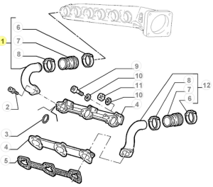 60751059 60573572 Alfa Romeo 164 / 155 / GTV / Spider 916 & Fiat Croma - Ansaugrohr