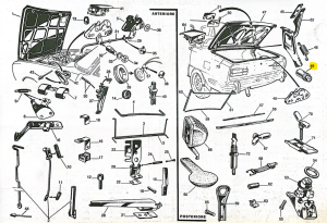 1054156036 Alfa Romeo Berlina 105 (1750) - Schließzylinder Kofferraumschloss