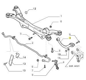 4520210 50705032 Alfa Romeo 159 / Brera / Spider - Querlenker Hinterachse (VEMA)
