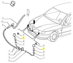60599944 Alfa Romeo 145 / 146 - Spritzdüse Scheinwerfer rechts