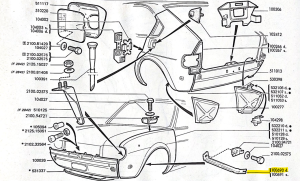 100690 Alfa Romeo Alfasud - Karosserie Front-Strebe